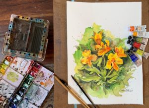 Read more about the article GOLDEN LILY of the INCAS – a watercolor demo